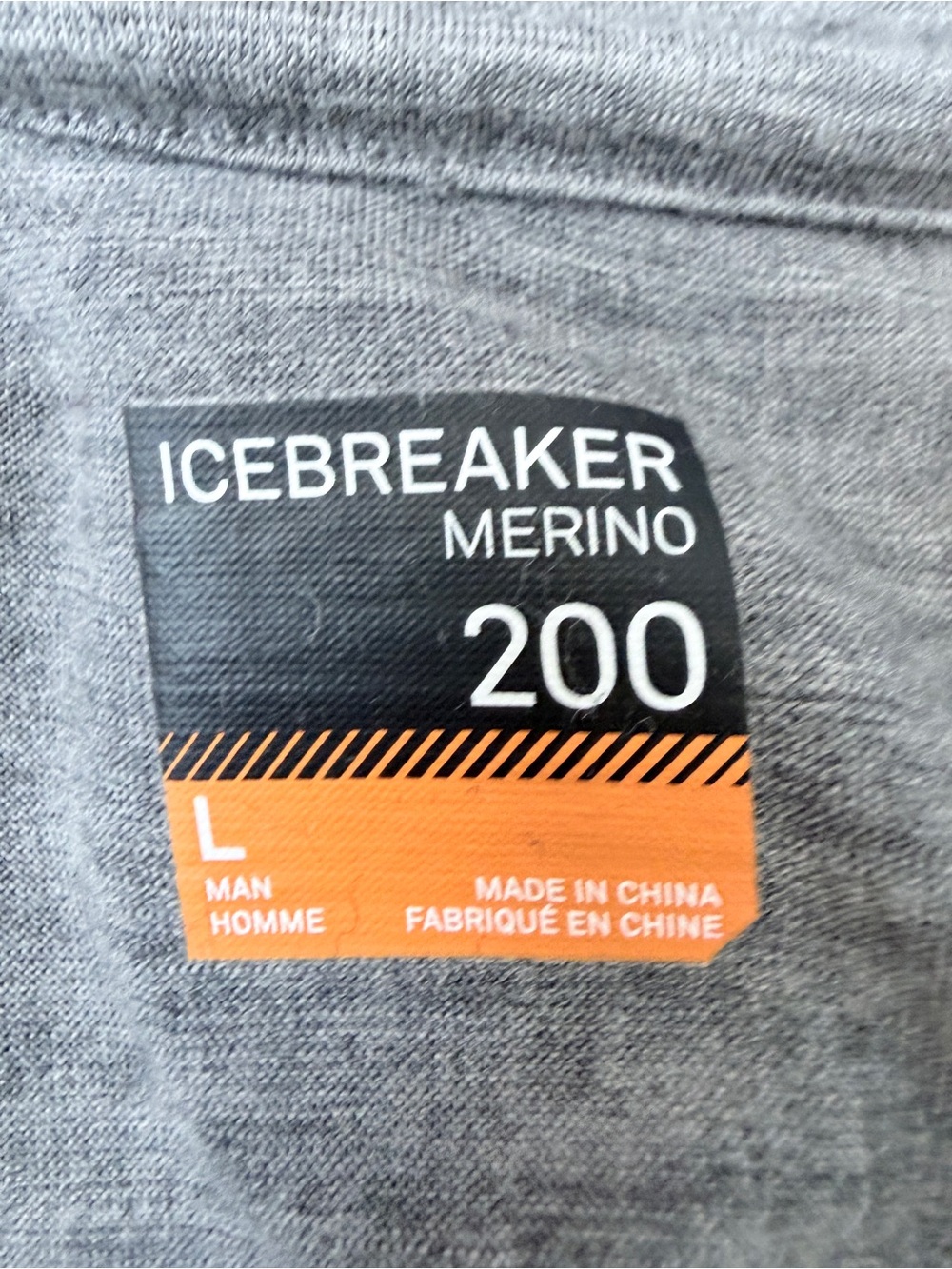 Icebreaker 200 Merino Wool Base Layer Men’s Large Grey |Thermal Outdoor| Hiking - Picture 14 of 16